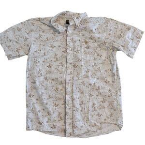 Ariat Boys Large Button Down Shirt Western Desert Cowboy Print Short Sleeve